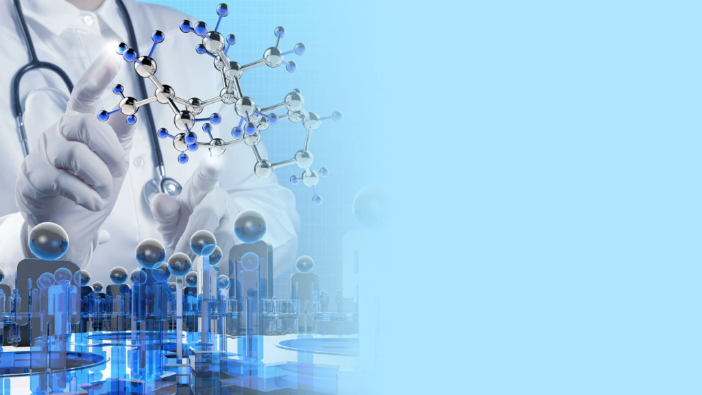 Blog Global pharmaceutical industry concept showing diverse healthcare professionals collaborating with translation and localization icons