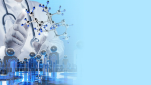 Global pharmaceutical industry concept showing diverse healthcare professionals collaborating with translation and localization icons