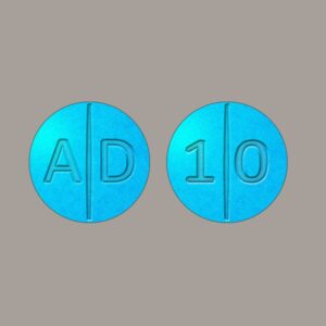 "Bottles of Adderall prescription medication on a white background."
