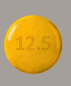 "Authentic Adderall 12.5 mg immediate-release prescription tablets next to pharmacy bottle"