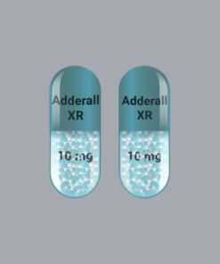 "Adderall XR 10mg extended-release capsules on a clean, professional pharmacy background"