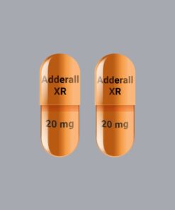 "Adderall XR 20mg extended-release capsules arranged professionally"