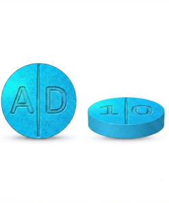 "Bottles of Adderall prescription medication on a white background."