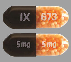"Dexedrine Spansules 5mg capsules on a professional pharmacy surface"