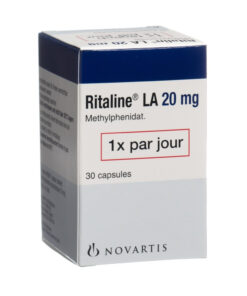 "Ritalin 20mg prescription tablets in a secure pharmacy container."